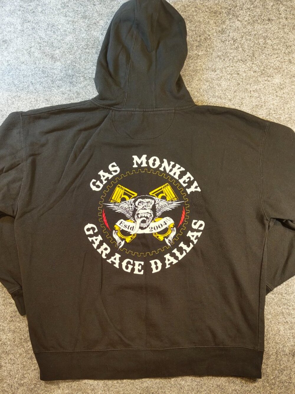 Gas Monkey Garage Black Full Zip Hoodie Size 2XL